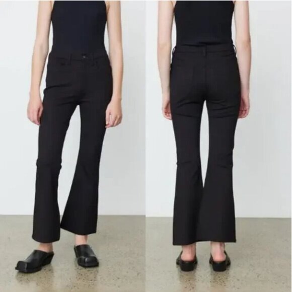 Rag & Bone Casey High Rise Ankle Flare Black Wash Stretch Jeans Size 29 - Picture 1 of 9
